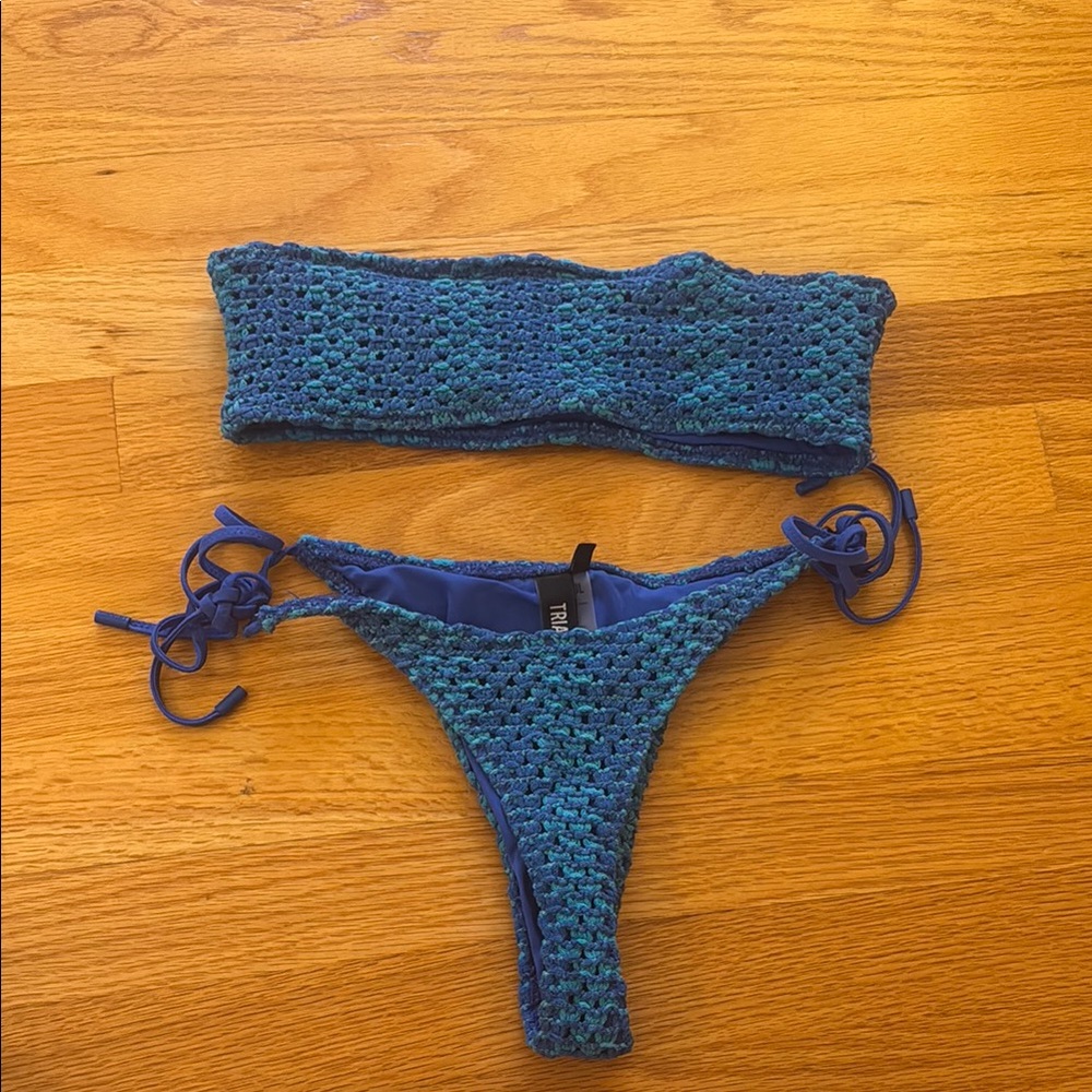 TRIANGLBlue Crochet Bikini Set